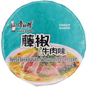 Master Kong Instant Bowl Noodle - Beef Flavour with Sichuan Green Pepper 108g - Tuk Tuk Mart