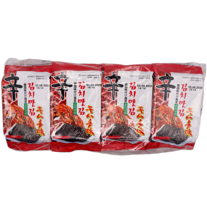 Kwangcheon Kimchi Flavoured Seasoned Seaweed Snack (4g* 8 Pcs) 32g - Tuk Tuk Mart
