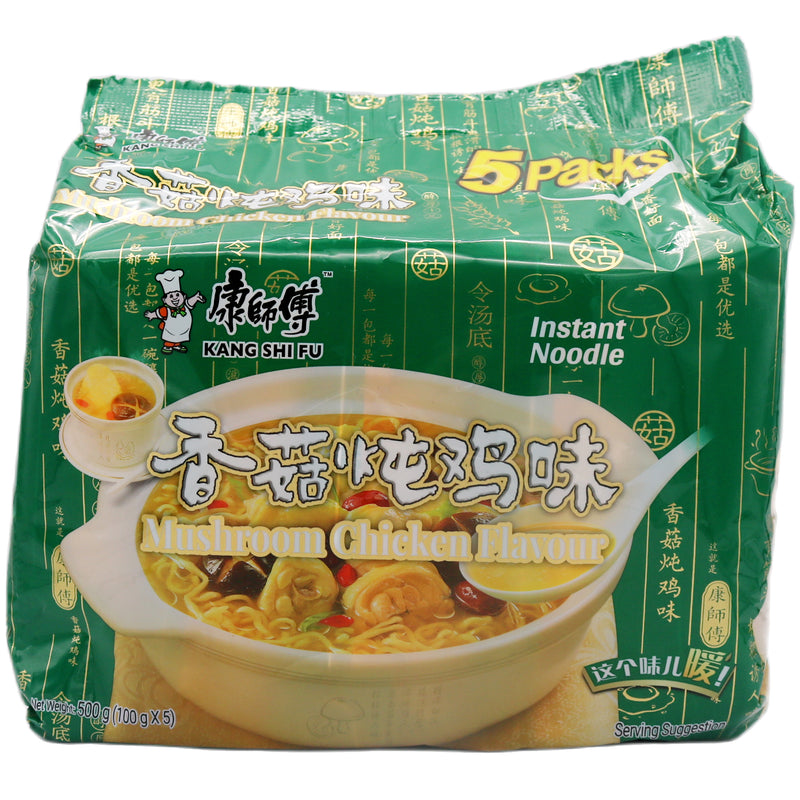 Master Kong Instant Noodles Mushroom Stewed Chicken Flavour 康師傅香菇炖雞味 (100g*5pcs) 500g - Tuk Tuk Mart