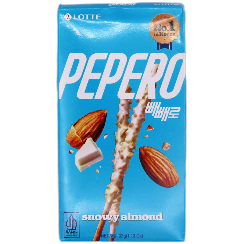 Lotte Pepero Snowy Almond Flavour 32g - Tuk Tuk Mart