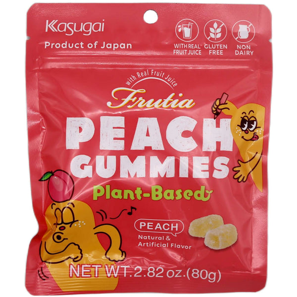 Kasugai Plant-Based Peach Flavoured Jelly Sweets 80g - Tuk Tuk Mart