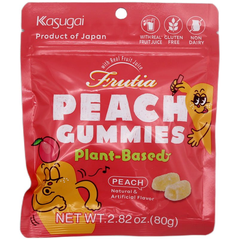 Kasugai Plant-Based Peach Flavoured Jelly Sweets 80g - Tuk Tuk Mart