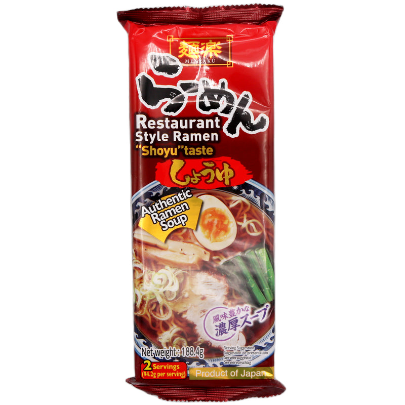Hikari Menraku Restaurant Style Ramen "Shoyu" Taste (94.2g*2servings) 188.4g - Tuk Tuk Mart
