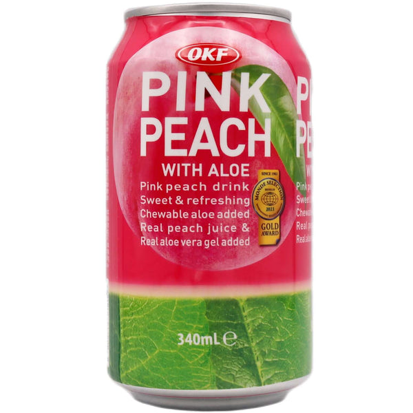 OKF Pink Peach Drink with Aloe 340ml - Tuk Tuk Mart
