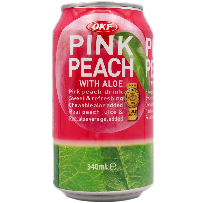 OKF Pink Peach Drink with Aloe 340ml - Tuk Tuk Mart