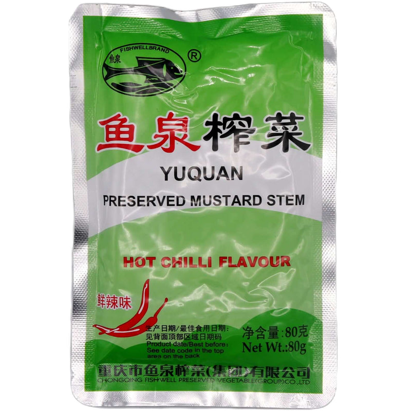 Fish Well Preserved Mustard Stem (Hot Chilli) 80g - Tuk Tuk Mart