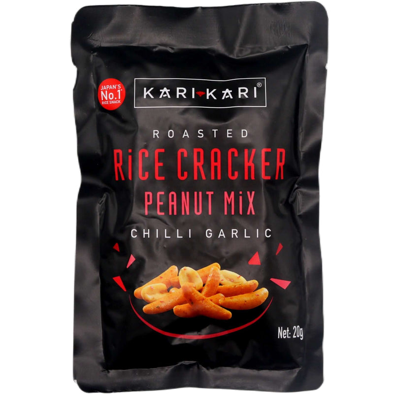 Kari Kari Roasted Rice Cracker Peanut Mix Chilli Garlic Flavour 20g - Tuk Tuk Mart