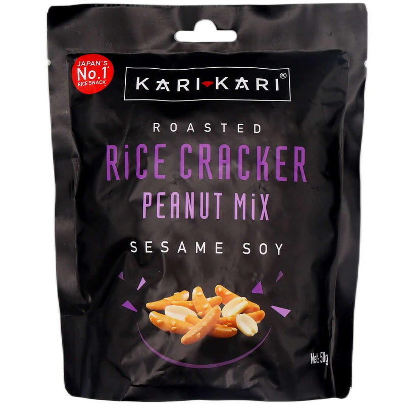 Kari Kari Roasted Rice Cracker Peanut Mix Sesame Soy Flavour 50g - Tuk Tuk Mart