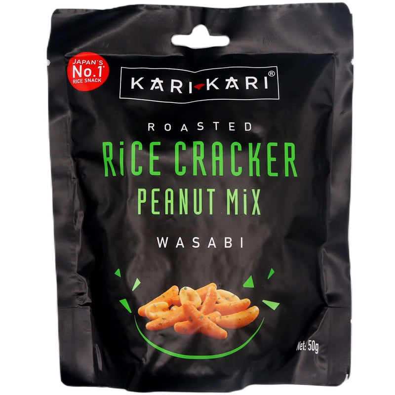 Kari Kari Roasted Rice Cracker Peanut Mix Wasabi Flavour 50g - Tuk Tuk Mart