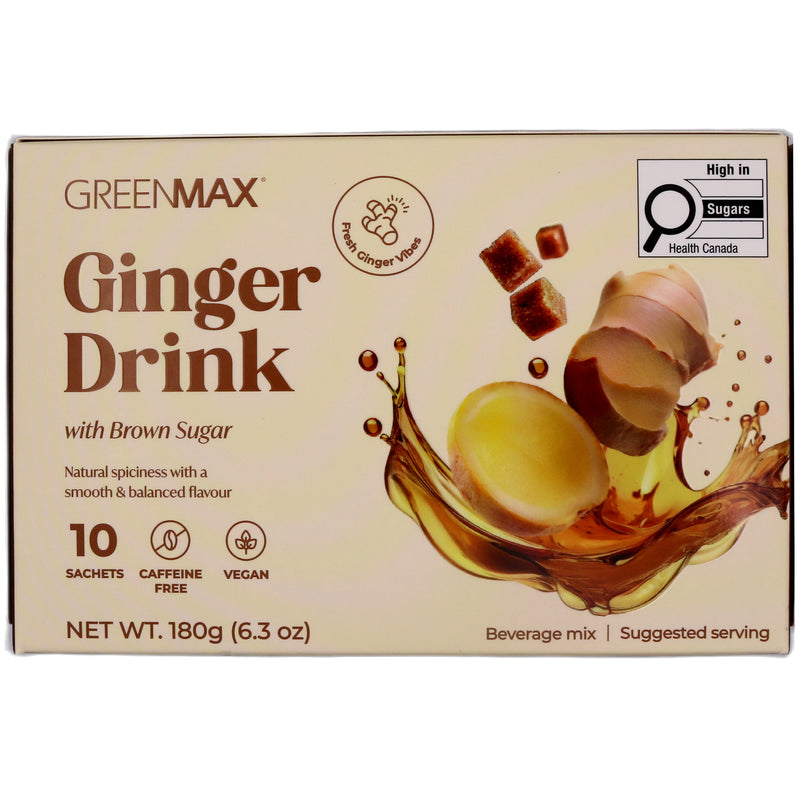 Greenmax Ginger Drink with Brown Sugar (18g*10pcs) 180g - Tuk Tuk Mart