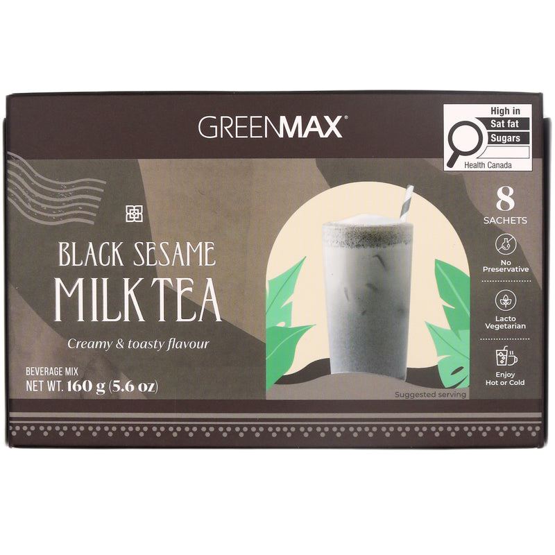 Greenmax Black Sesame Milk Tea (20g*8pcs) 160g - Tuk Tuk Mart