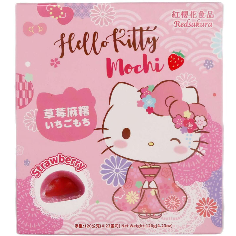 Red Sakura Hello Kitty Strawberry Mochi (15g*8pcs) 120g - Tuk Tuk Mart