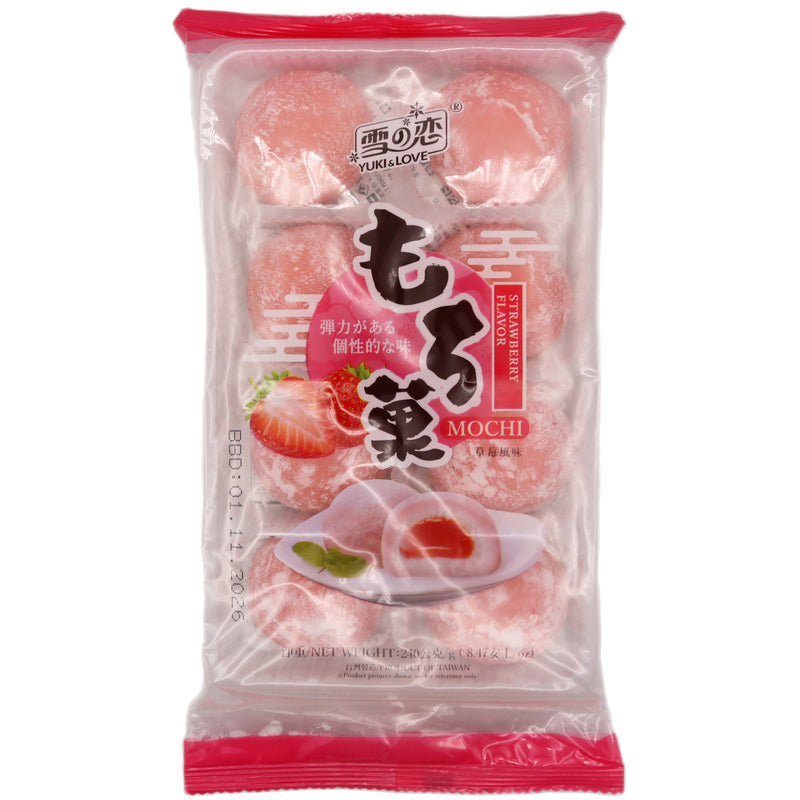 Yuki & Love Mochi Strawberry Flavour (30g*8pcs) 240g - Tuk Tuk Mart
