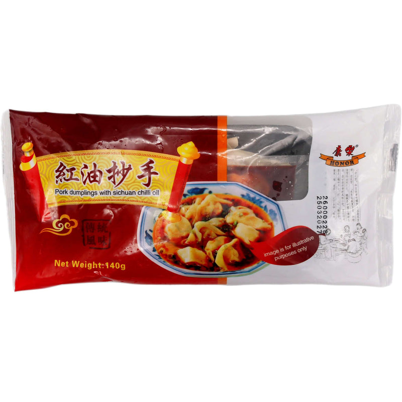 Honor Pork Dumplings with Sichuan Chilli Oil 140g (Frozen) - Tuk Tuk Mart