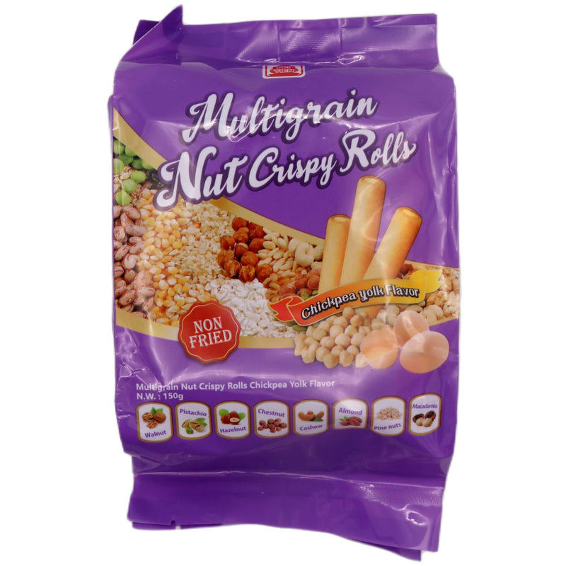 Pei Tien Multigrain Nut Crispy Rolls (Chickpea Yolk Flavour) 150g - Tuk Tuk Mart
