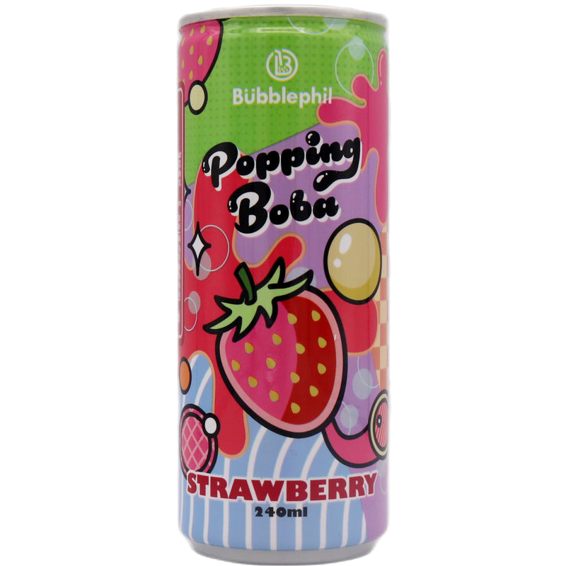 Bubblephil Sparkling Popping Boba Strawberry Yoghurt Flavour 240ml - Tuk Tuk Mart