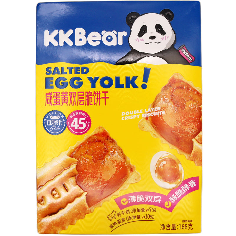 KK Bear Double Layer Sandwich Biscuits Salted Egg Yolk Flavour 168g - Tuk Tuk Mart