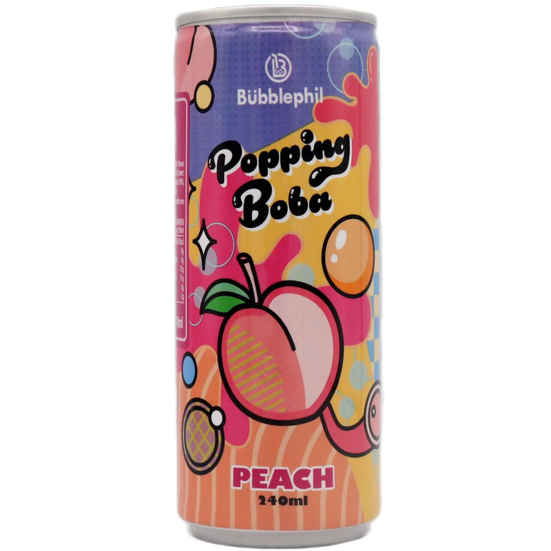 Bubblephil Sparkling Popping Boba Peach Yoghurt Flavour 240ml - Tuk Tuk Mart