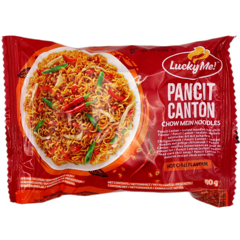 Lucky Me Pancit Canton Chow Mein Noodles Hot Chilli Flavour 60g - Tuk Tuk Mart