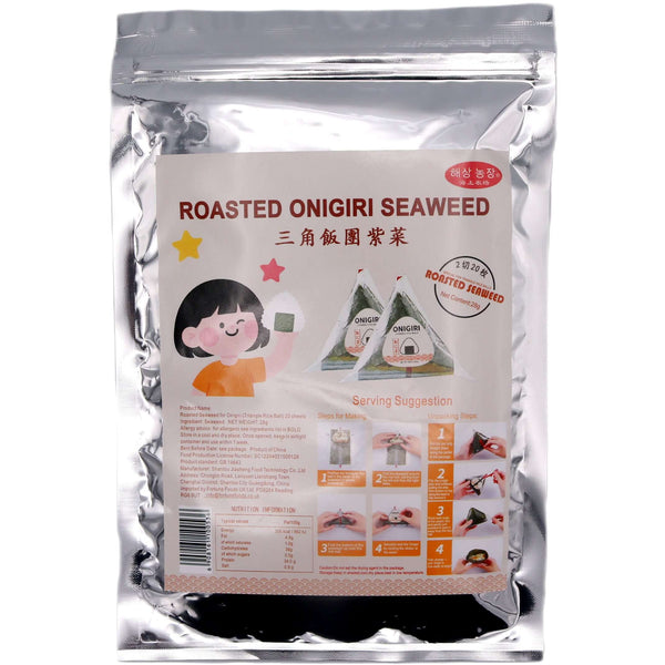 Roasted Roasted Seaweed for Onigiri (Triangle Rice Ball) (20 Sheets) 海上農場 三角飯團紫菜 28g - Tuk Tuk Mart