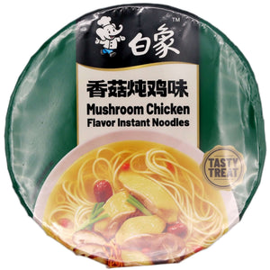 BX Instant Noodle Mushroom Chicken Flavour (Bowl) 白象杯麵香菇炖雞味 104g - Tuk Tuk Mart