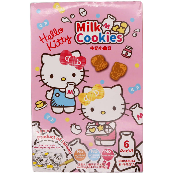 Red Sakura Hello Kitty Milk Cookies (20g*6pcs) 120g - Tuk Tuk Mart