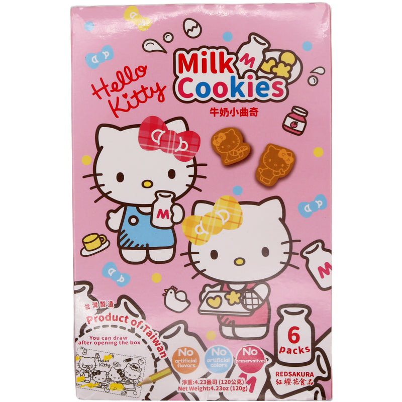 Red Sakura Hello Kitty Milk Cookies (20g*6pcs) 120g - Tuk Tuk Mart
