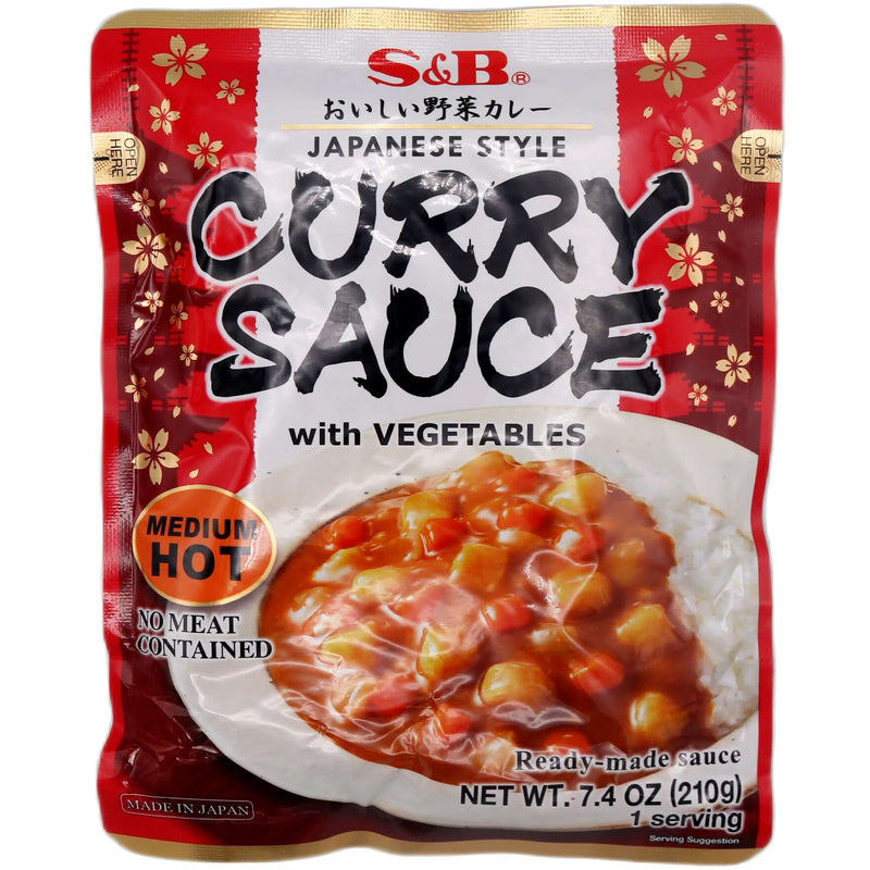 S&B Japanese Style Curry Sauce with Vegetables (Medium Hot) 210g - Tuk Tuk Mart
