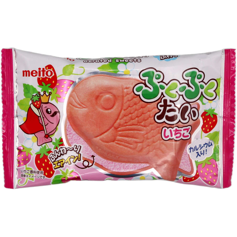 Meito Puku Puku Tai Chocolate Strawberry Wafer 16.5g - Tuk Tuk Mart