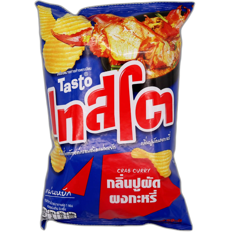 Tasto Potato Chips Ridge Cut Crab Curry Flavour 69g - Tuk Tuk Mart