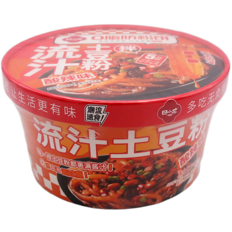 Tian Xiao Hua Potato Noodles Sour Spicy Flavour (Bowl) 田小花0脂流汁土豆粉酸辣味 碗裝 294g - Tuk Tuk Mart