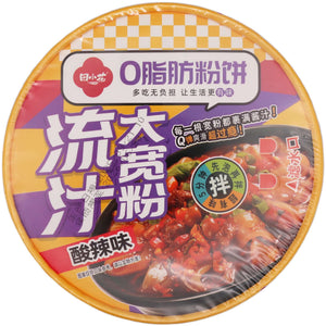 Tian Xiao Hua Wide Noodles Sour Spicy Flavour (Bowl) 田小花0脂流汁大寬粉酸辣味 碗裝 294g - Tuk Tuk Mart
