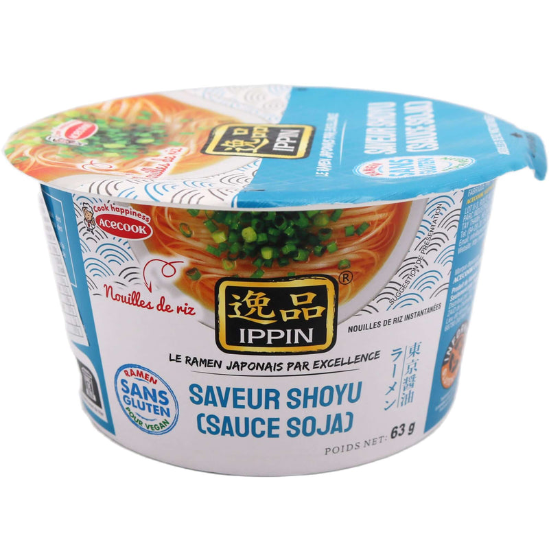 Acecook Ippin Instant Rice Noodles in Bowl - Soy Sauce Flavour 63g - Tuk Tuk Mart