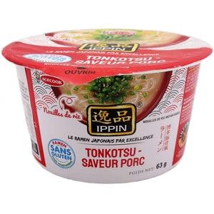 Acecook Ippin Instant Rice Noodles in Bowl - Tonkotsu Flavour 63g - Tuk Tuk Mart