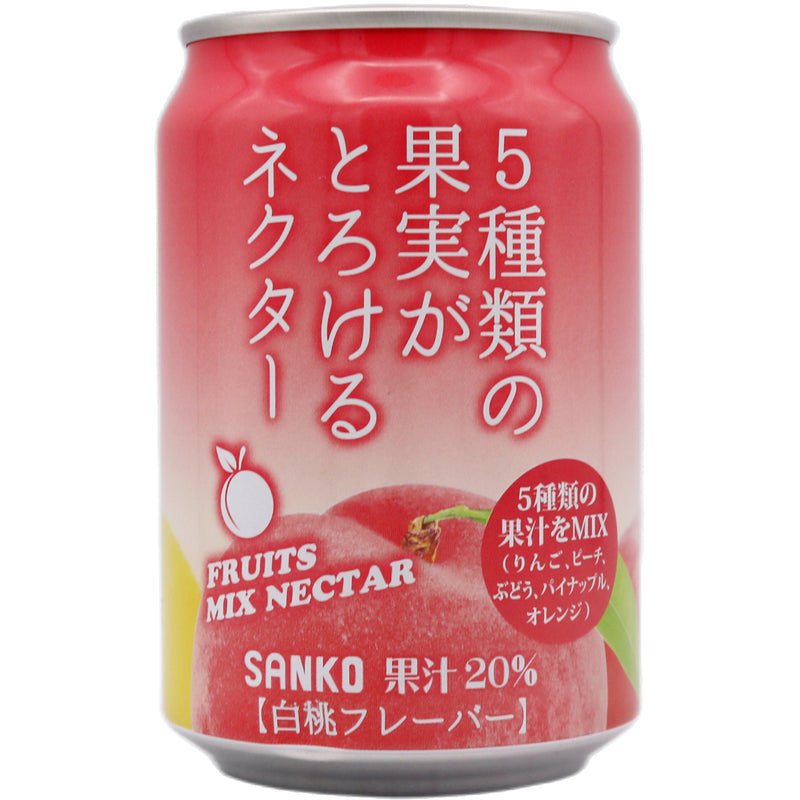 Sanko Mixed Fruit Nectar White Peach Flavour 280ml - Tuk Tuk Mart