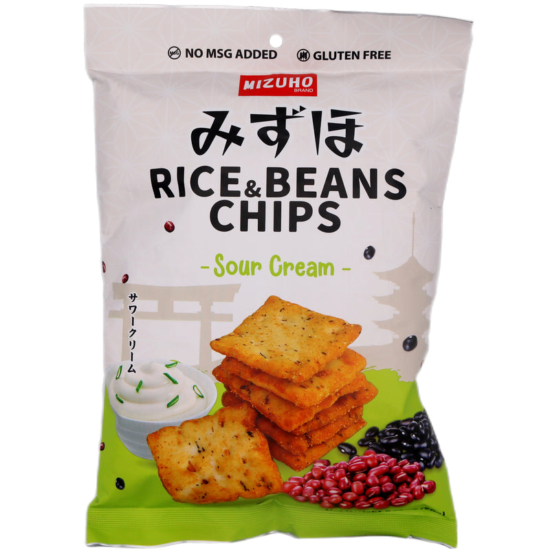 Mizuho Thai-Nichi Rice & Beans Chips Sour Cream Flavour 90g - Tuk Tuk Mart