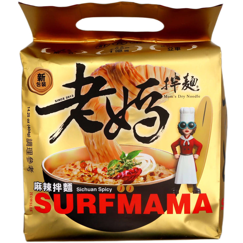 Mom's Dry Noodle Sichuan Spicy Noodle 老媽拌麵 麻辣拌麵 (101g*4pcs) 404g - Tuk Tuk Mart