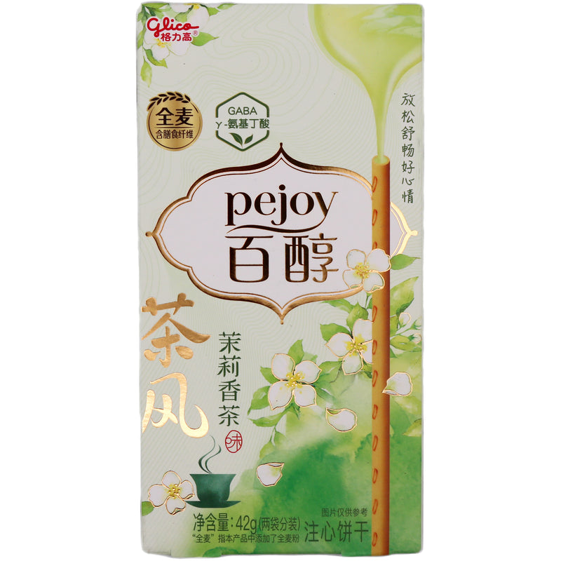 Glico Pocky Tea Biscuit Jasmine Tea Flavour 42g - Tuk Tuk Mart