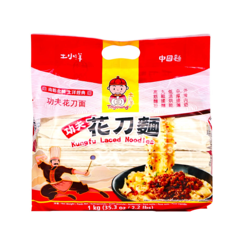 Toyoung Kungfu Laced Noodles 土小洋功夫花刀麵 1kg - Tuk Tuk Mart