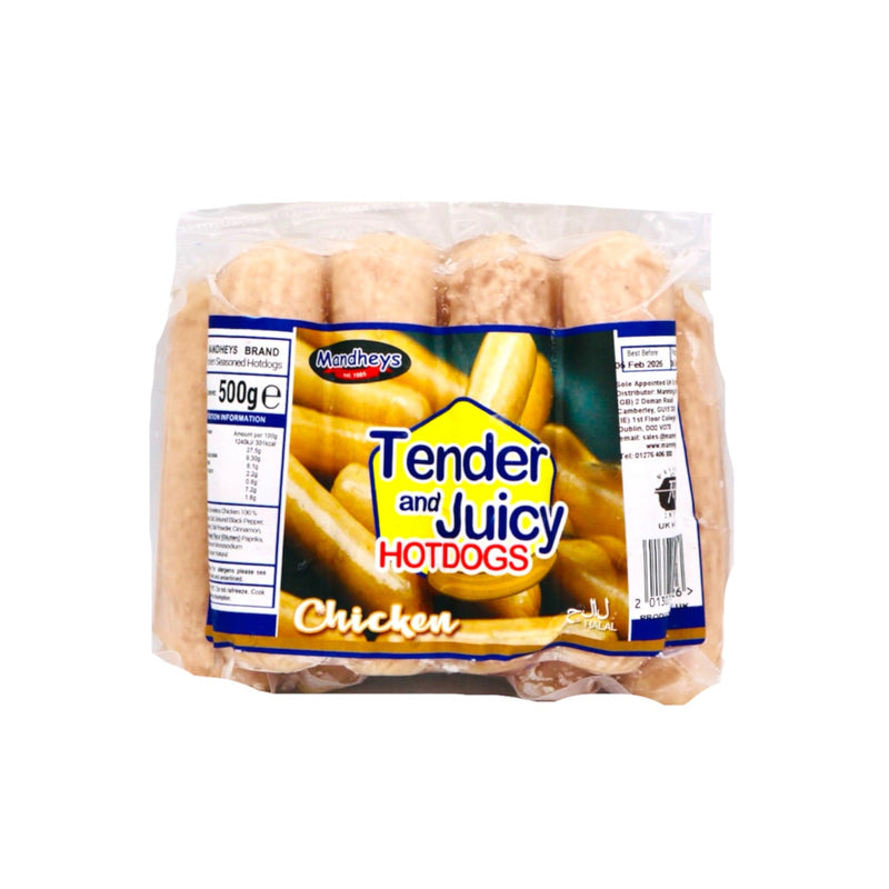 Mandheys Tender & Juicy Chicken Hotdogs 500g (Frozen) - Tuk Tuk Mart
