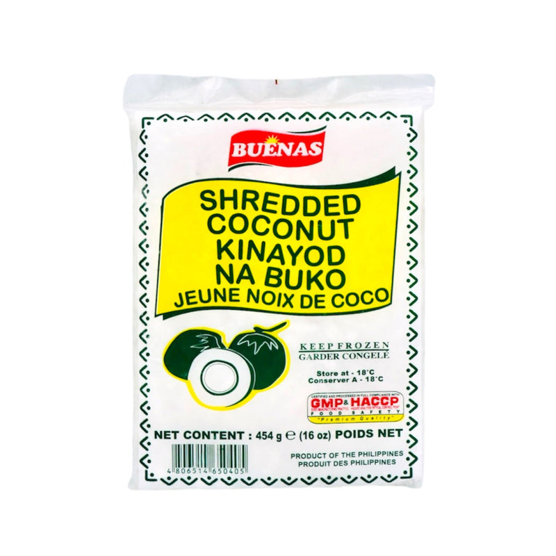 Buenas Shredded Young Coconut (Buko) 454g (Frozen) - Tuk Tuk Mart