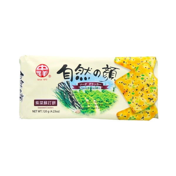 Chung Hsiang Seaweed Cracker 中祥自然之顏紫菜蘇打餅 120g - Tuk Tuk Mart