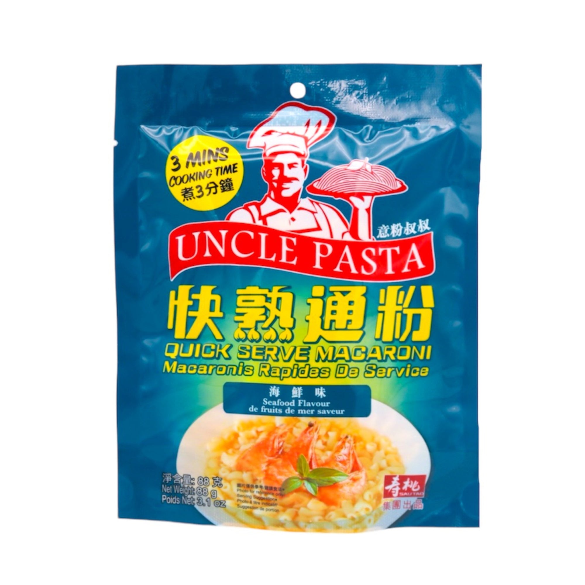 Sau Tao Uncle Pasta Quick Serve Macaroni Seafood Flavour 88g