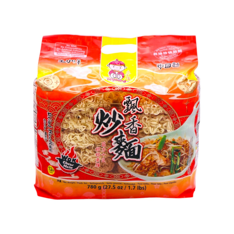 Toyoung Dried Noodles Chow Mein 土小洋飄香炒麵 (12 Servings) 780g - Tuk Tuk Mart