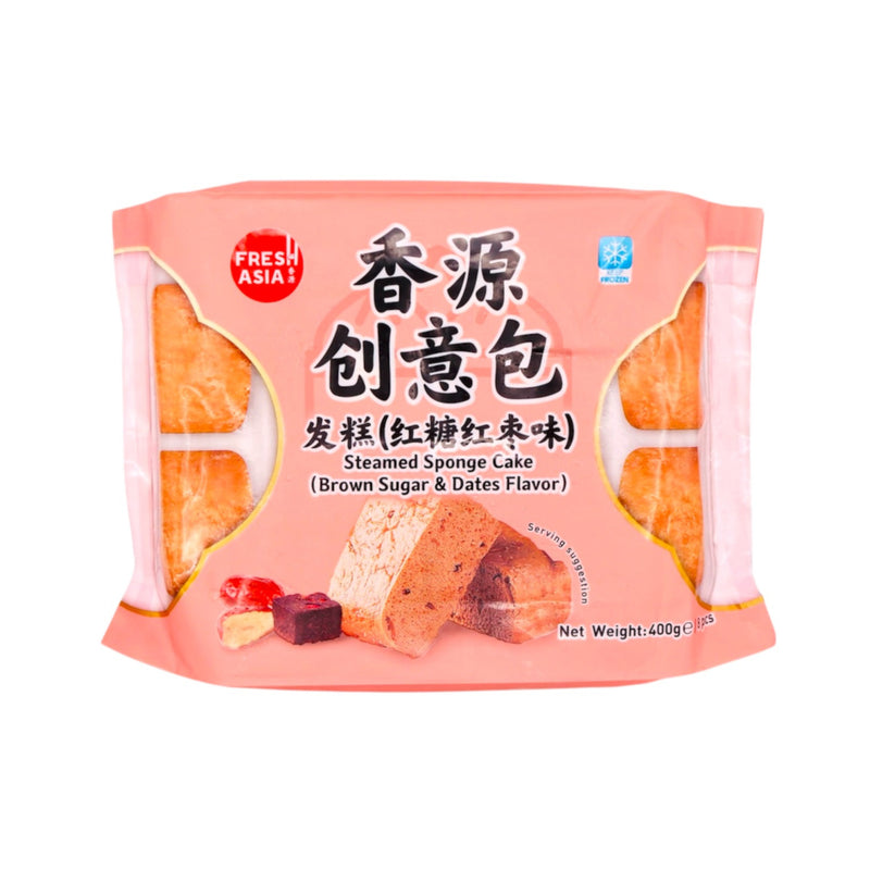 Fresh Asia Foods Steamed Sponge Cake Brown Sugar & Dates Flavour (8Pcs) 400g (Frozen) - Tuk Tuk Mart