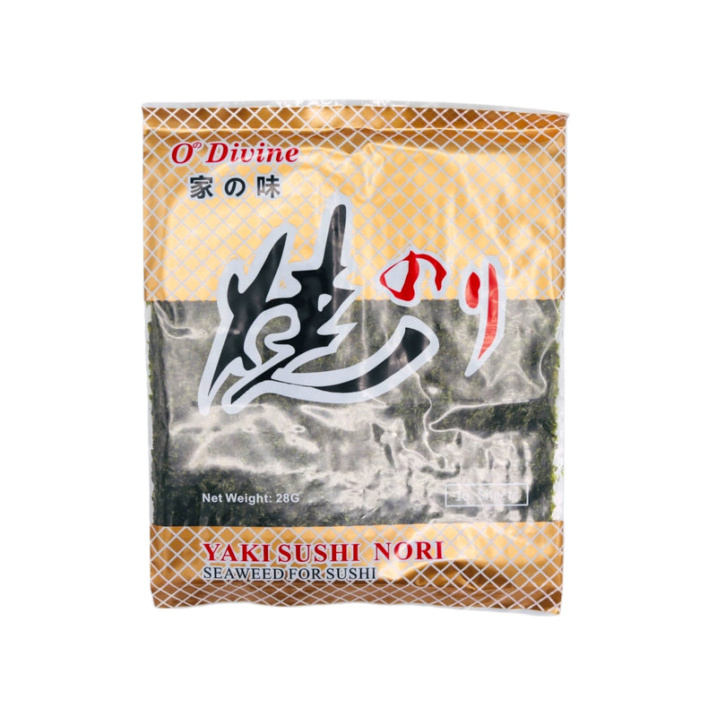 O'Divine Yaki Sushi Nori Seaweed (10 Sheets) 家之味壽司紫菜 28g - Tuk Tuk Mart