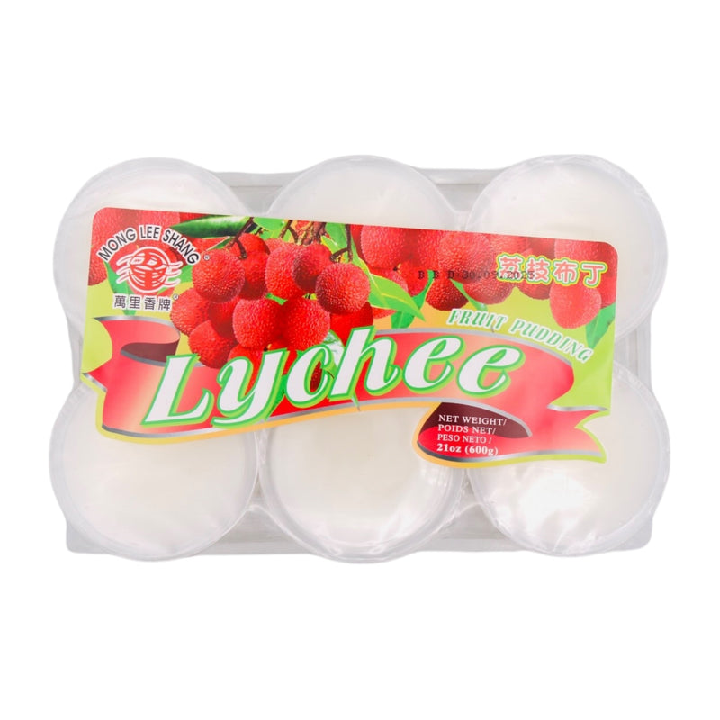 Mong Lee Shang Fruity Pudding Lychee Flavour (6 Cups) 萬里香荔枝布丁 600g - Tuk Tuk Mart