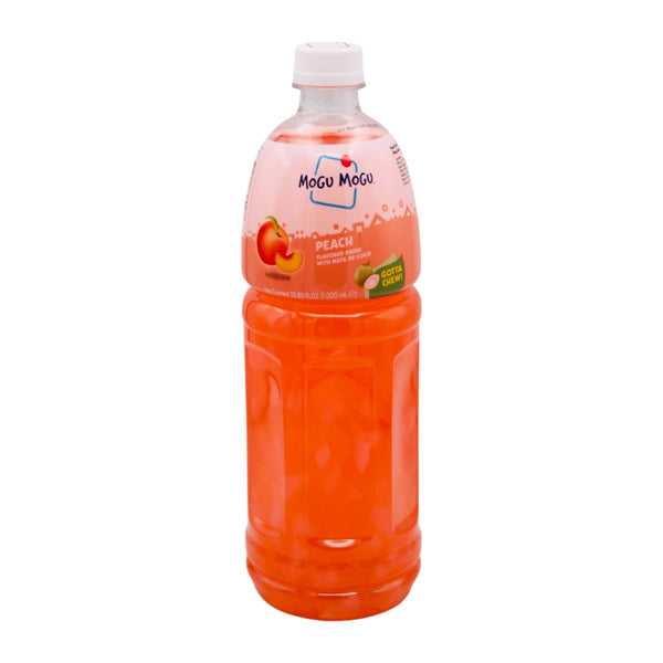 Mogu Mogu Peach Flavoured Drink with Nata De Coco (Coconut Gel) 1000ml - Tuk Tuk Mart