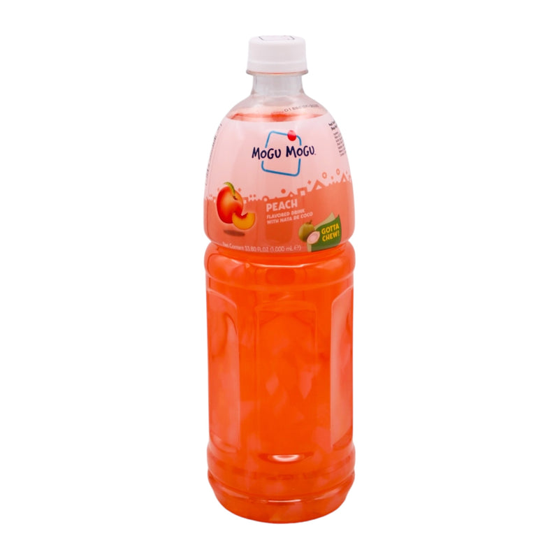 Mogu Mogu Peach Flavoured Drink with Nata De Coco (Coconut Gel) 1000ml - Tuk Tuk Mart