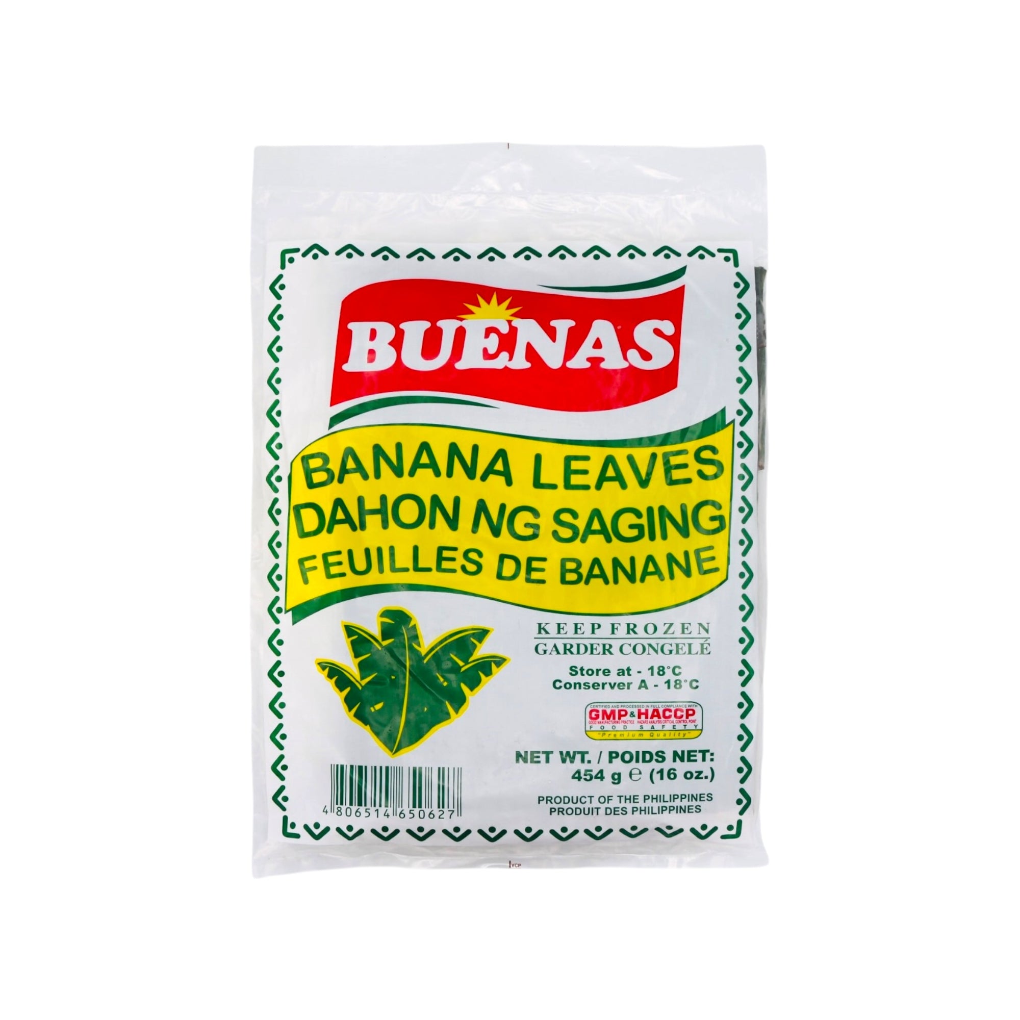 Discover the traditional Filipino flavour of Buenas Banana Leaves, now available in a convenient 454g frozen package. Perfect for wrapping and cooking your favourite dishes, these leaves are 100% natural and add a unique aroma and taste to your meals. Make your next recipe even more delicious with Buenas Banana Leaves.